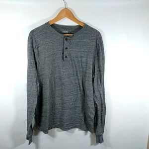 Henley Grey Long Sleeve T-Shirt